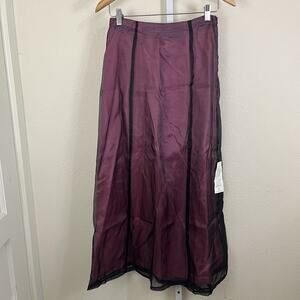 Vintage Tiff Tiff USA Sheer Overlay Maxi Skirt NWT Small Y2K Formal Iridescent
